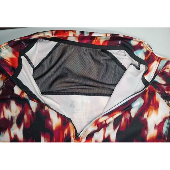Xersion Womens Petite Medium PM Athletic Vented Running Top Abstract Thumb Holes - Picture 15 of 16